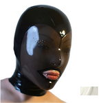 House Of Dasein Fetish Mask With Back Zip Transparent Black Face Hood Latex Hoods