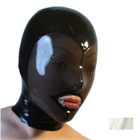 House Of Dasein Fetish Mask With Back Zip Transparent Black Face Hood Latex Hoods