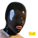House Of Dasein Fetish Mask With Back Zip Transparent Black Face Hood Latex Hoods