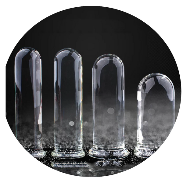 Four Sizes Crystal Realistic Dildo Glass Dong Spot Butt Plug Sex Toy Non Vibrating Butt Plugs