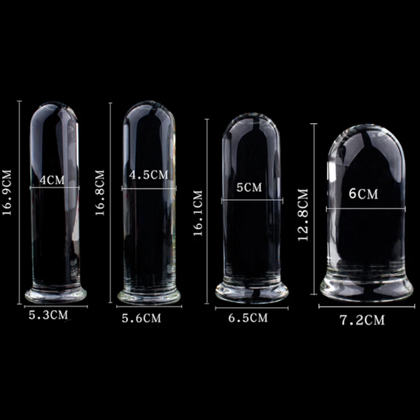 Four Sizes Crystal Realistic Dildo Glass Dong Spot Butt Plug Sex Toy Non Vibrating Butt Plugs