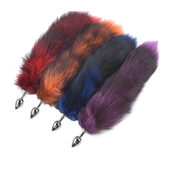 Fox Faux Fur Tail Metal Anal Stainless Steel Butt Plug  Butt Plug Tails