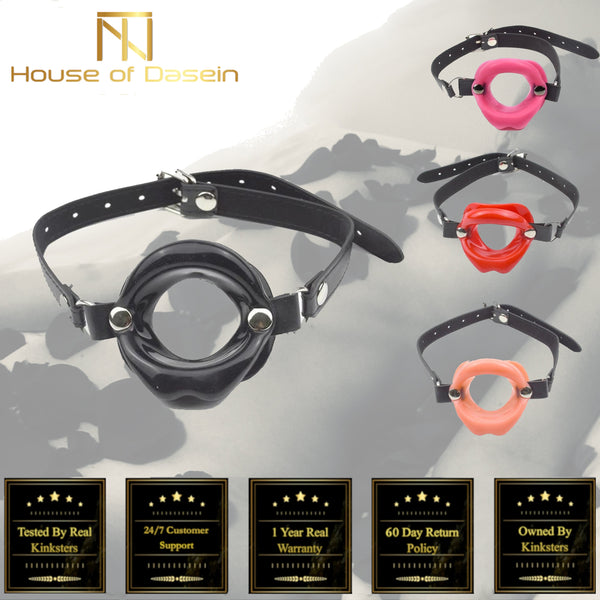 Open Mouth Rubber Lips Gag Slave Training  Restraints Gags