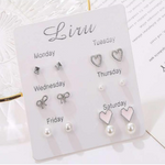 Veile Studios Girls' Simple And Lovely Suit Personality Student 4 Earrings