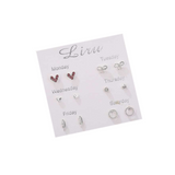 Veile Studios Girls' Simple And Lovely Suit Personality Student 6 Earrings