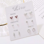 Veile Studios Girls' Simple And Lovely Suit Personality Student 6 Earrings