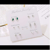 Veile Studios Girls' Simple And Lovely Suit Personality Student 5 Earrings