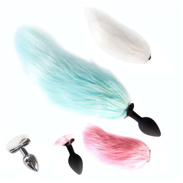 Glowing Fur Fox Anal Tail Butt Plug Cosplay  Pet Play Fetish Butt Plug Tails