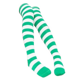 Green White Thigh Highs Socks