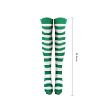 Green White Thigh Highs Socks