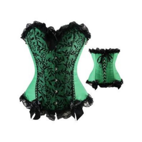 Green / Black Corset Over Bust Women Sexy Erotic Lingerie Clothing Bdsm Fetish