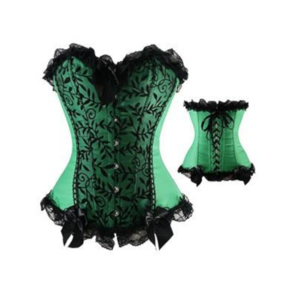 Green Black Corset Over Bust  Erotic Lingerie Fetish Corsets