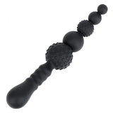 Black Flexible Dildo Silicone Butt Plug Anal Beads Double Ended
