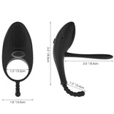 Black Vibrating Cock Ring Anal Beads Butt Plug Clitoral Stimulator Couples Vibrator