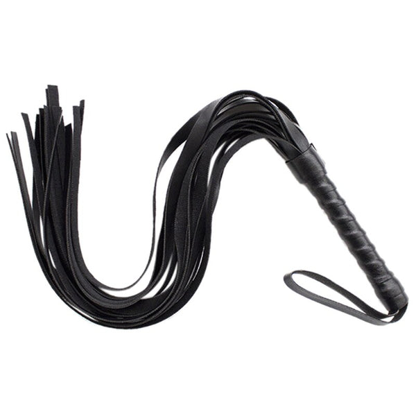 45Cm Black / White Red Flogger  Impact Play Spanking Whip Kink Fetish Floggers