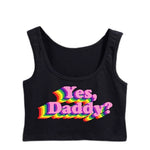 Yes Daddy Rainbow Printed Crop Top Bdsm Ddlg Submissive Shirt