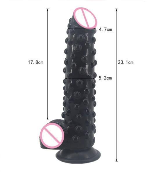 Silicone Dildo 23.1Cm Butt Plug 5.2Cm Anal Fantasy Realistic Dildos