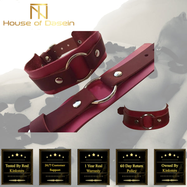 Handmade Double Layer Leather Collar  Choker Necklace Collars & Leashes