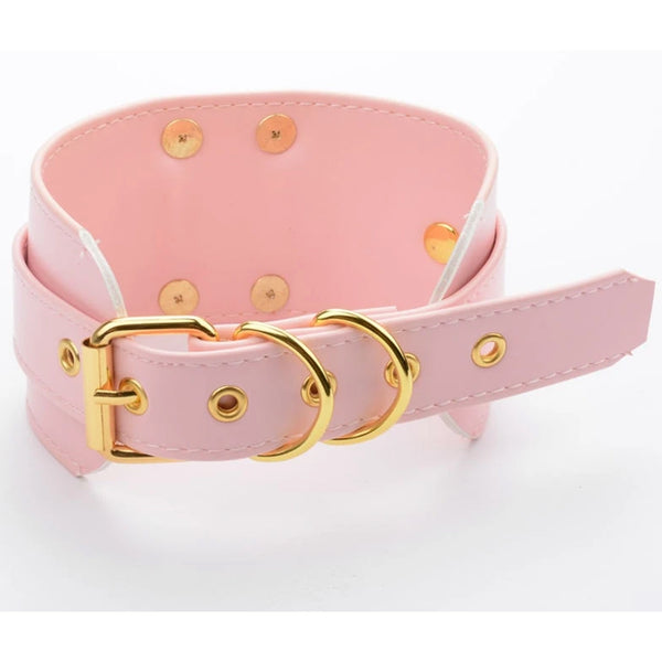 Handmade Layer Leather  Heart Collar With Silver Or Gold Collars & Leashes