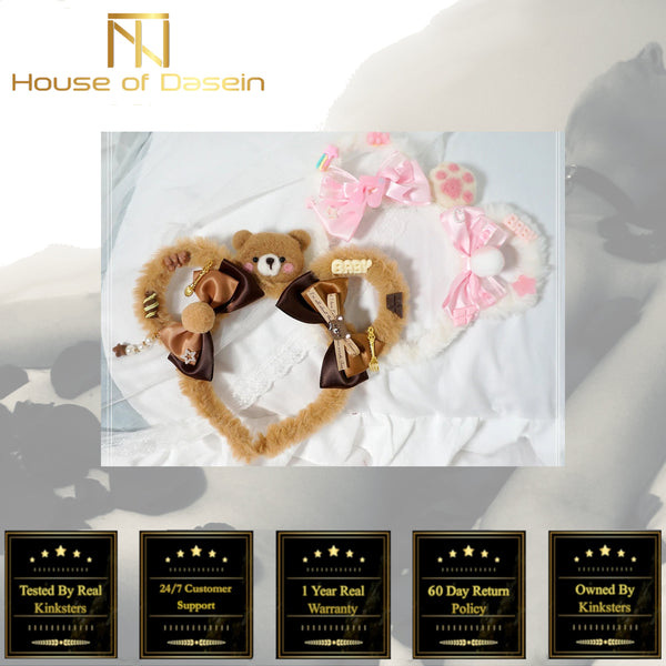 Plush Teddy Bear Ears Headband Lolita Ddlg Cosplay Abdl