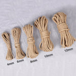 4Mm-12Mm Natural Burlap Jute Twine Retro Rope String Handmde Craft Wedding Home Decoration Cords