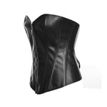 Sexy Faux Leather Zipper Corset Gothic Bdsm Lingerie