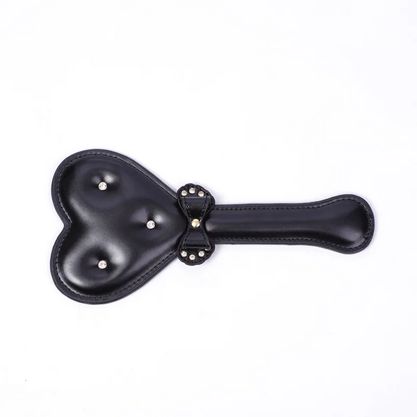Heart Shape Diamond Handle Pu Leather Riding Crop   Paddle Whip Paddles
