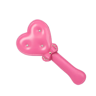 Heart Shape Diamond Handle Pu Leather Riding Crop   Paddle Whip Paddles