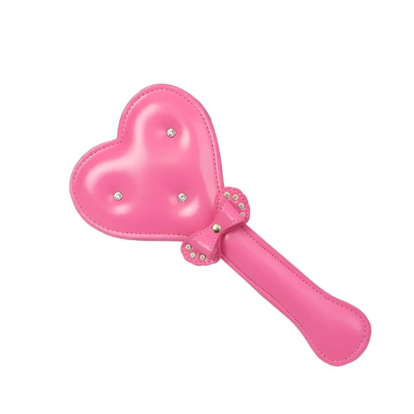 Heart Shape Diamond Handle Pu Leather Riding Crop   Paddle Whip Paddles