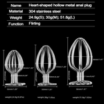 NonVibrating Butt Plugs House Of Dasein Hollow Heart Shaped Base Design Fetish Anal Butt Plug Set Metal Toys