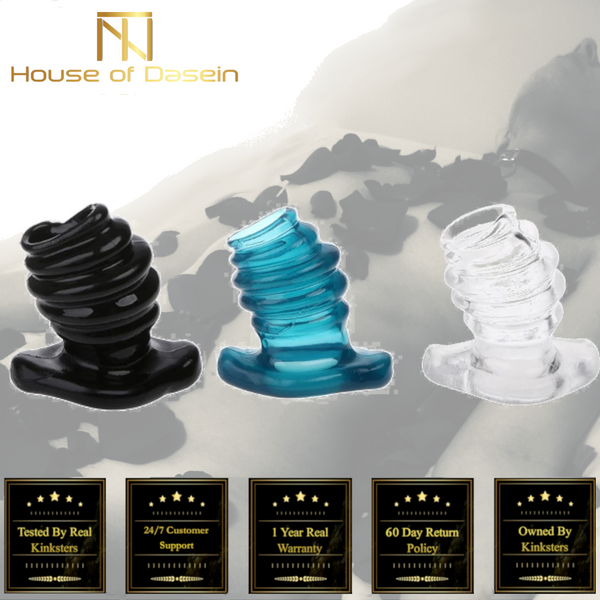 Hollow Tunnel Butt Rippled Thread Anal Peep Hole Enema Plug Speculum Non Vibrating Butt Plugs