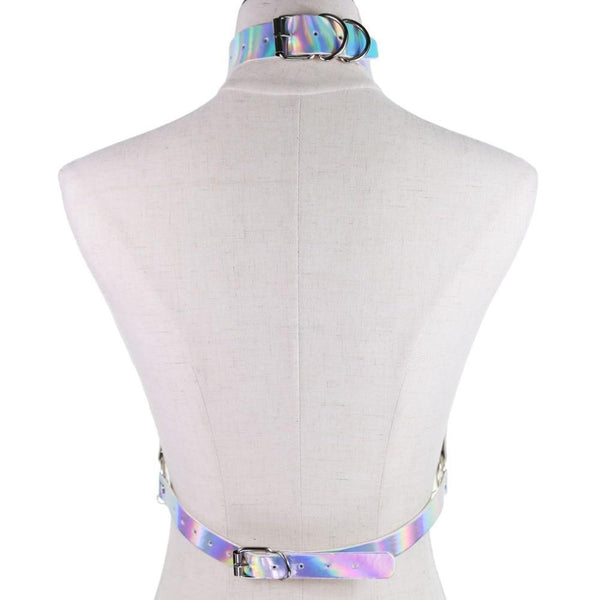 Holographic Chain Harness Women Body Fetish Clothing  Clothing