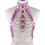 Holographic Chain Harness Women Body Fetish Clothing