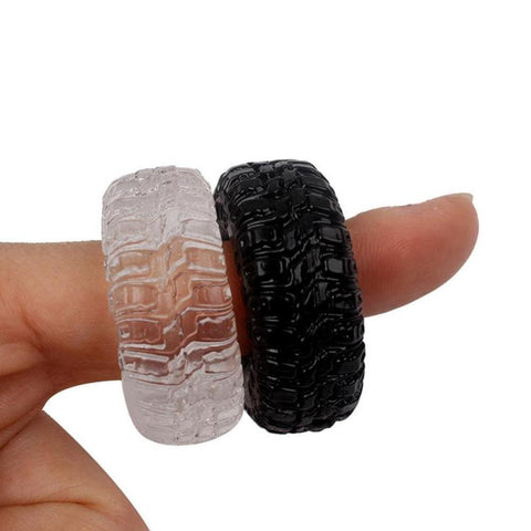 Two Pack Silicone Cock Rings Black Clear Delay Orgasm Men Sex Toys Set