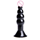 7Pcs Black Trainer Butt Plug Set Anal Beads Bullet Vibrator