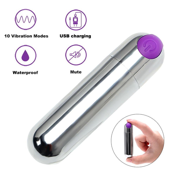 Strong Mini  Usb 10 Speed Waterproof G Spot Massager Women Bullets