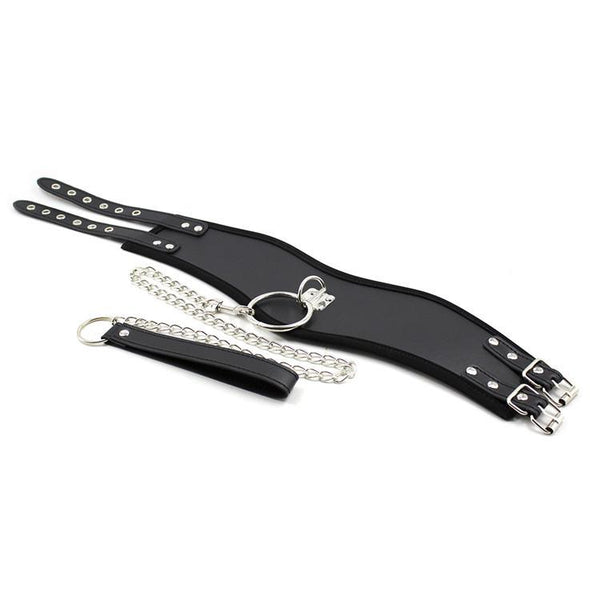 Black Posture Collar With Leash  Kink Fetish Restraints Collars & Leashes