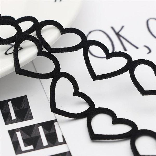 Day Collar Black Hollow Out Or Solid Love Heart Choker Necklace Collars & Leashes