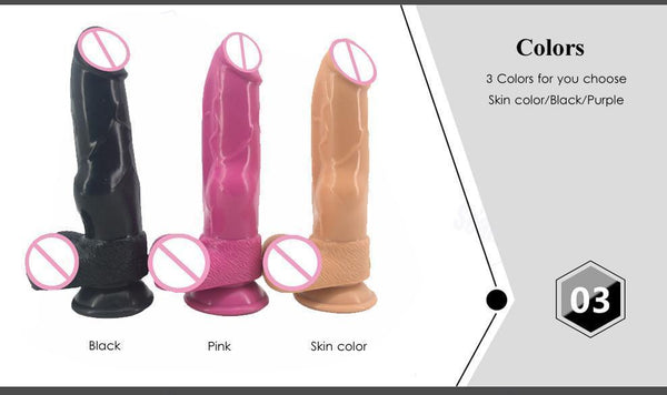 Faak Big Silicone Dildo Thick Butt Plug Anal Sex Toy Black Realistic Dildos