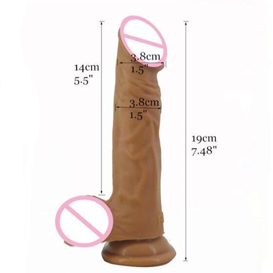 Silicone Realistic Dildo Butt Plug Anal Toy 19Cm 3.8Cm Thick Realistic Dildos
