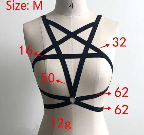 Pentagram Harness Women Body Fetish Clothing  Clothing