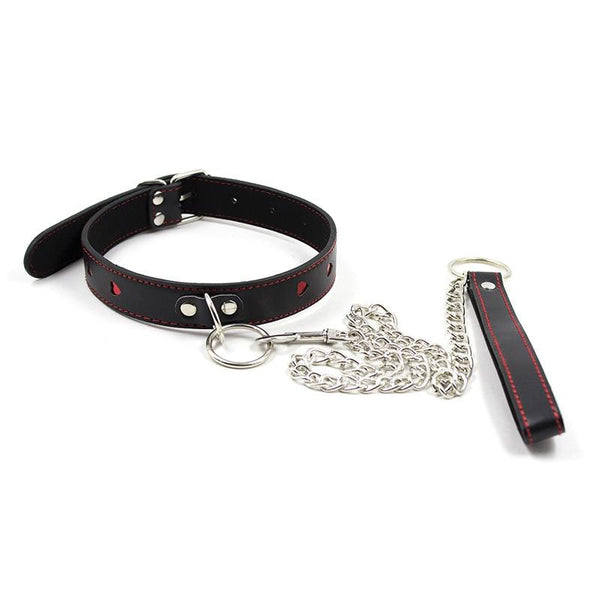 Heart Collar Chain Leash Pet Play Submissive  Kink Fetish Restraints Collars & Leashes