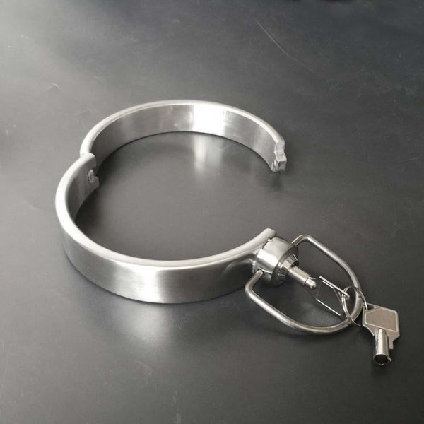 Solid Stainless Steel Lockable Slave Collar   Restraints Collars & Leashes