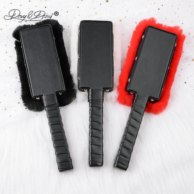 Black / Red White Purple Fur Paddle  Impact Play Spanking Fetish Kink Paddles
