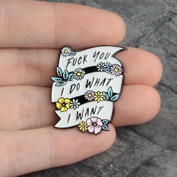 Feminist Empowerment Brooch Pin Zinc Alloy Secure Back Pins