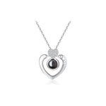 Veile Studios I Love You In 100 Languages Projection Necklace Heart Shaped Silver Or Rose Gold Necklaces & Pendants