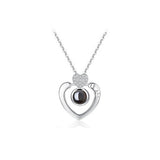 Veile Studios I Love You In 100 Languages Projection Necklace Heart Shaped Silver Or Rose Gold Necklaces & Pendants