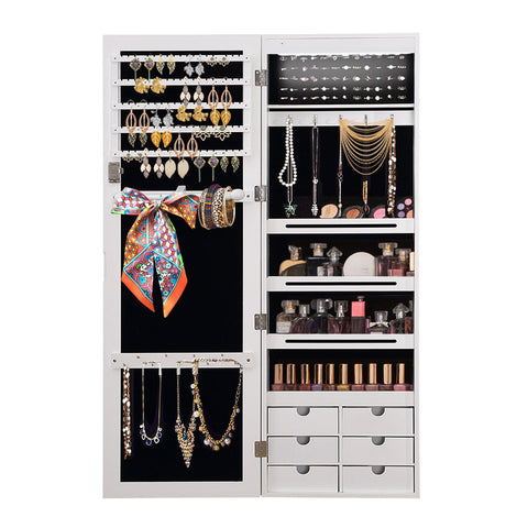 Levede Full Length Jewellery Cabinet Mirror Storage Organizer For Bedroom Dressing Area Jewellery Holders & Organisers
