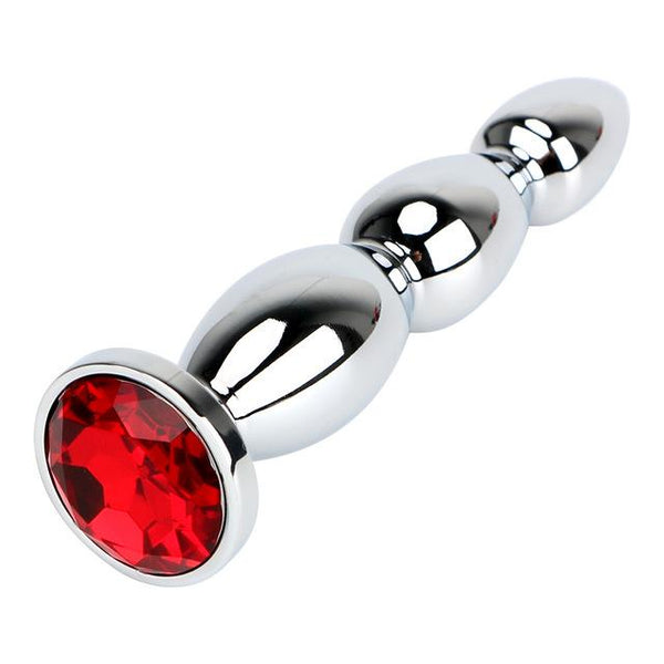 Big Crystal Jewel Stainless Steel  Anal Plug Metal Butt Beads Non Vibrating Butt Plugs
