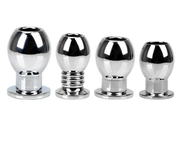 Stainless Steel Hollow Anal Dilator Butt Plug  Medical Play Non Vibrating Butt Plugs
